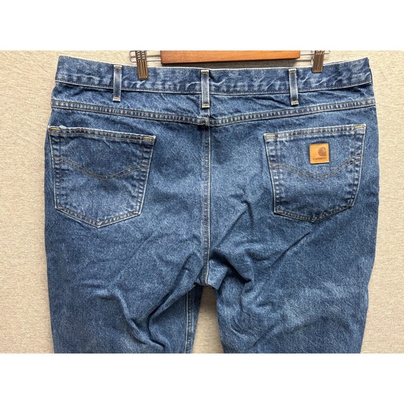 Carhartt Straight Leg Traditional Fit Jeans Mens Blue Casual Workwear 42x32 - Picture 3 of 7